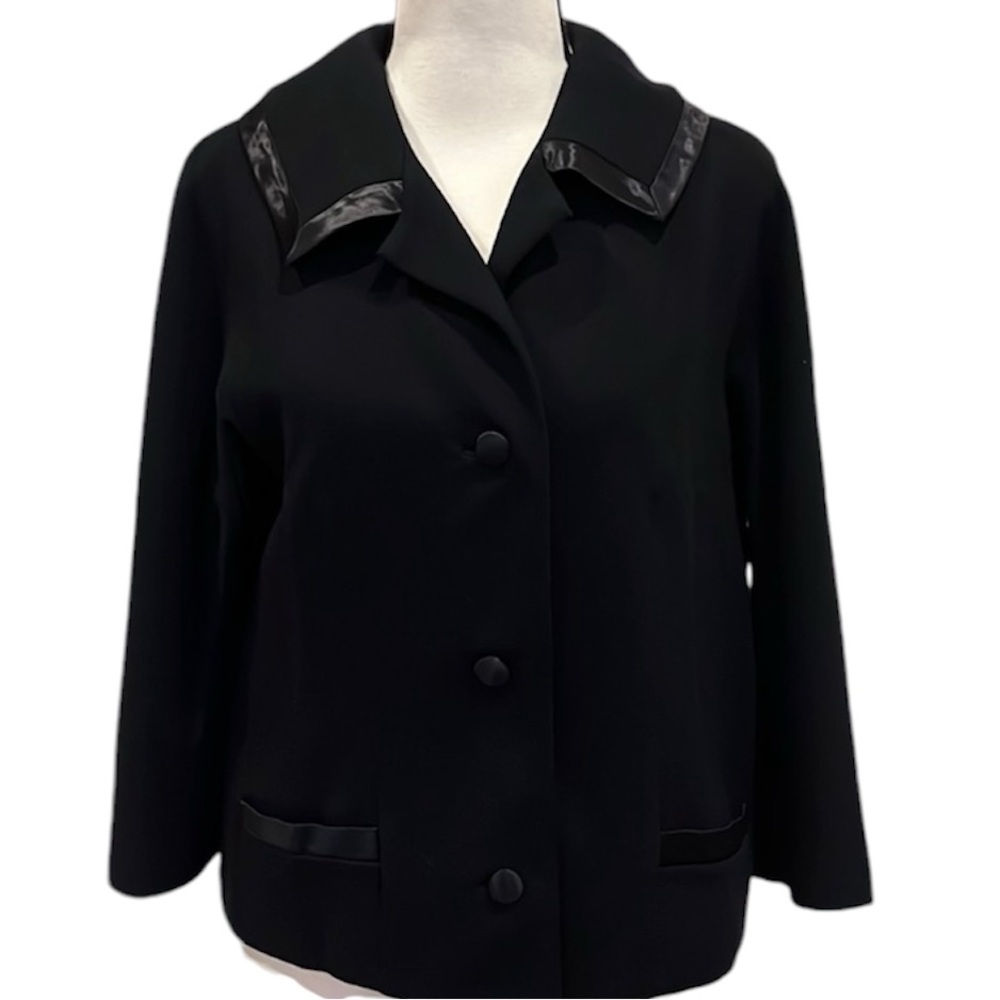 Vintage Tricosa Paris - tricolage - Black Wool Blazer - Size 42 - Medium